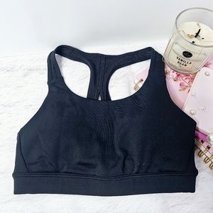 NWT Black Mesh Racerback Sports Bra Size XS